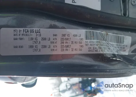 2018 Jeep Compass Latitude 4X4 z USA, uszkodzony, nr VIN 3C4NJDBB8JT362011